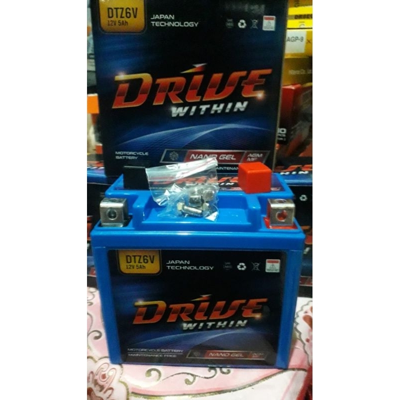 Aki Drive DTZ6V 12V 5AH (Vario 125/150 OLD/NEW,LEXXI,NMAX)
