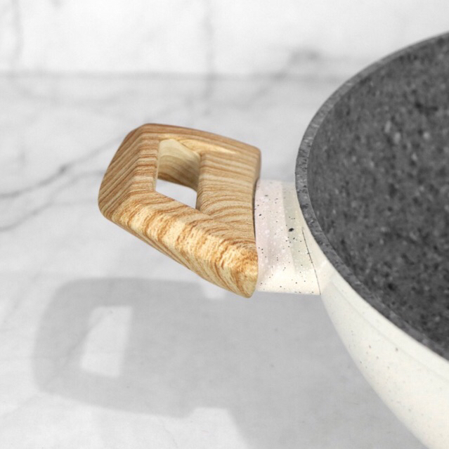 Astrea Fashion Wok Pan + Lid White Granite Cypruz