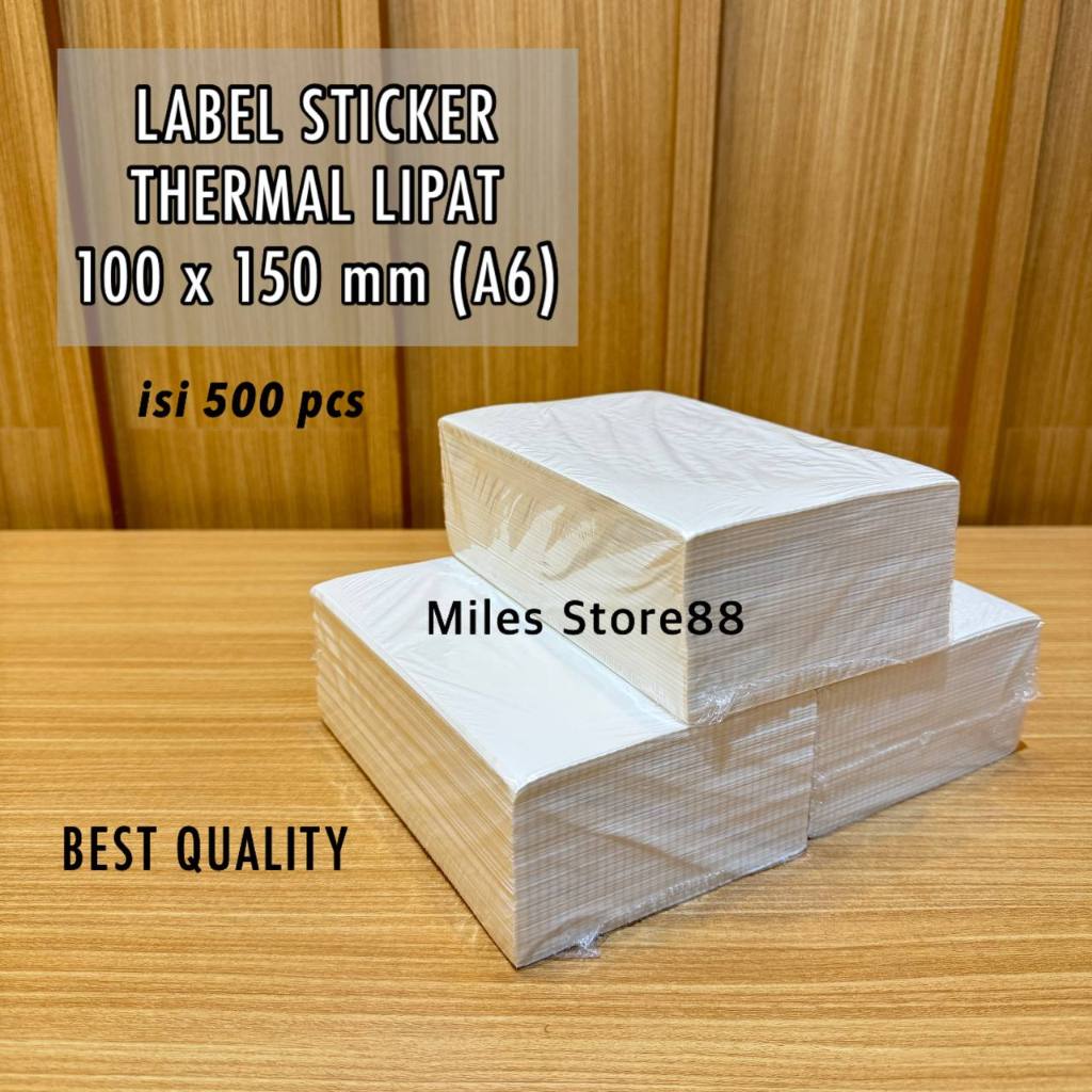 

Kertas Termal / Label Thermal Stiker Pengiriman 100 x 150 mm isi 500 pcs Roll / Resi Thermal Lipat Ukuran A6 /4 x 6