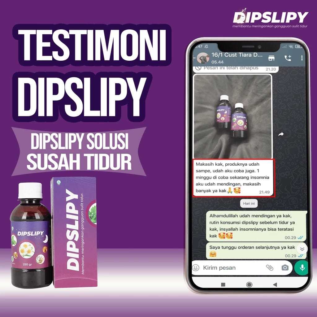 

HARGA SPESIAL !!! Dipslipy - Madu Herbal Atasi Susah Tidur Insomnia dan Meredakan Stress Membuat Badan Sehat Terlaris