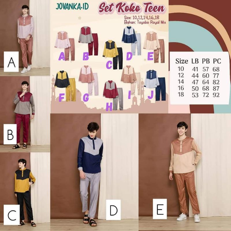 sale baju set Koko remaja jovanka.id
