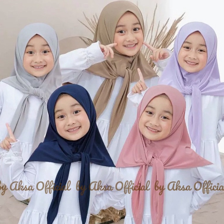 IPB919 C6369   7 TAHUN JILBAB ANAK SEGITIGA INSTAN JERSEY PREMIUM 1  7 TAHUN  Jilbab Anak  Pastan Ba