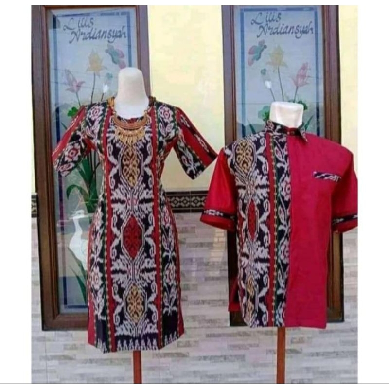 DRESS TENUN WANITA CYANTIIK,BAJU MODREN COUPLE KEMEJA