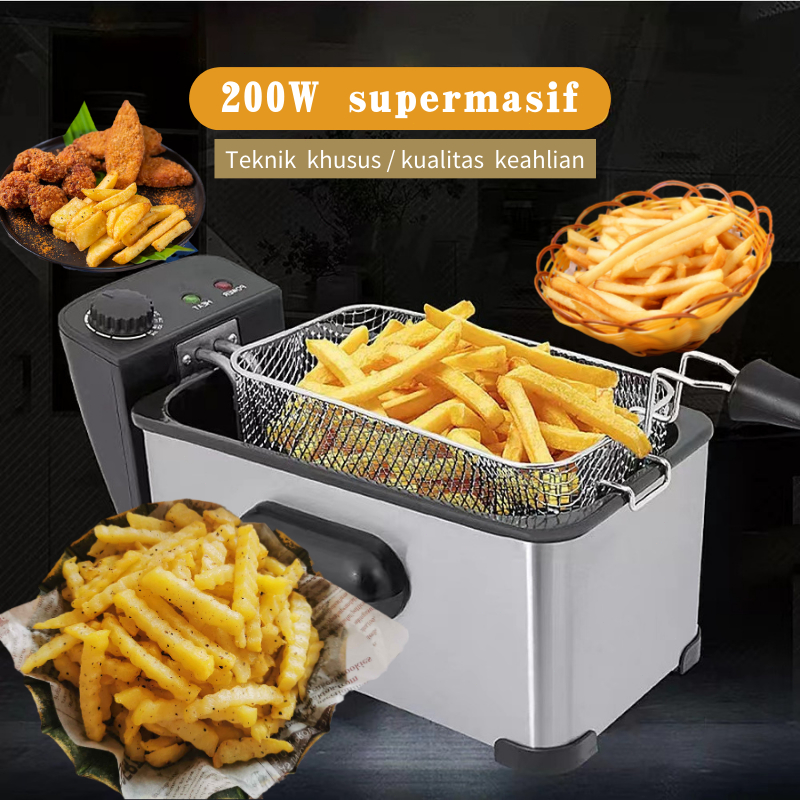 【Ready stok】Penggorengan Dalam, Penggorengan Listrik, Penggorengan Komersial, Penggorengan Multifung