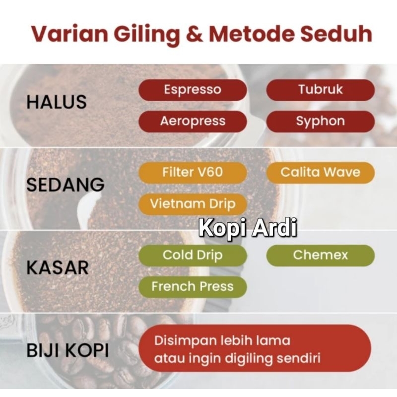 

PROMO Kopi Biji roasting/Bubuk Robusta Gayo Natural gram