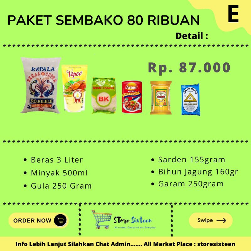 

Paket Sembako Murah 80 Ribuan E / Paket Sembako Murah By Storesixteen