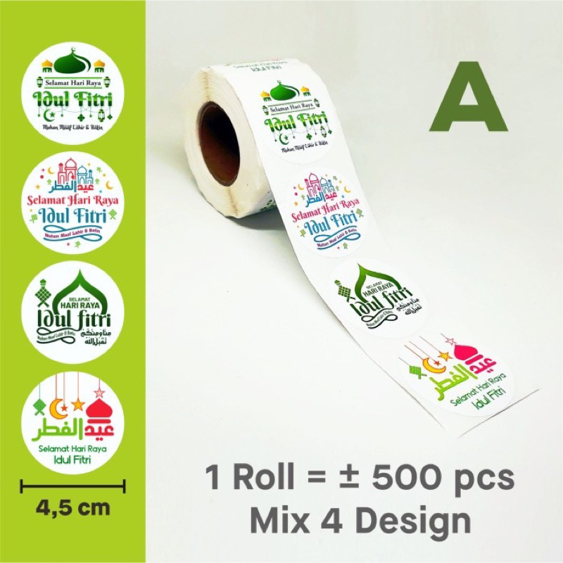 

STKB - 1 roll Stiker Lebaran Idul Fitri Bulat 4.5cm (500pcs)