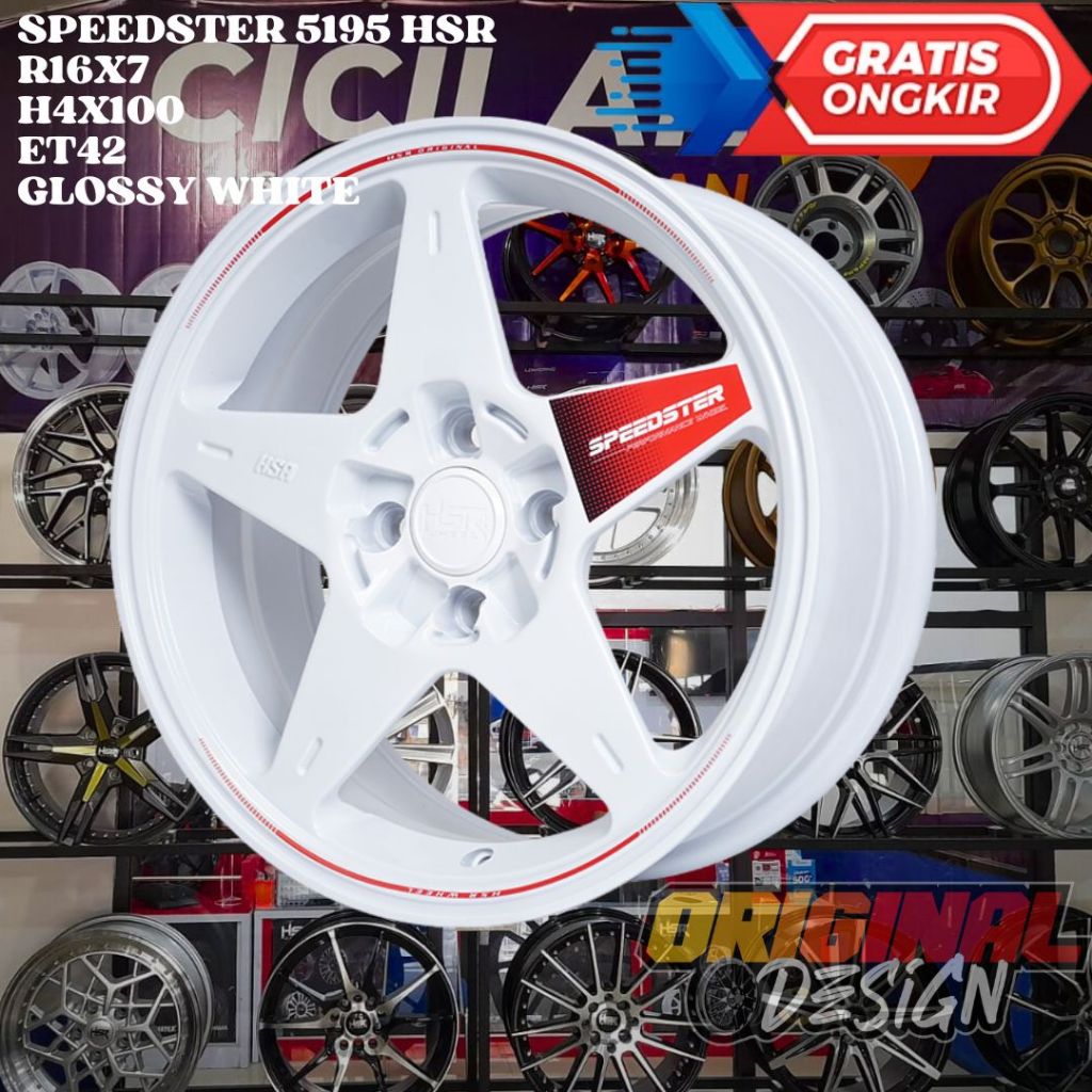 Velg Pelek Mobil Ring 16 R16 HSR SPEEDSTER WHITE CALYA SIGRA AGYA AYLA