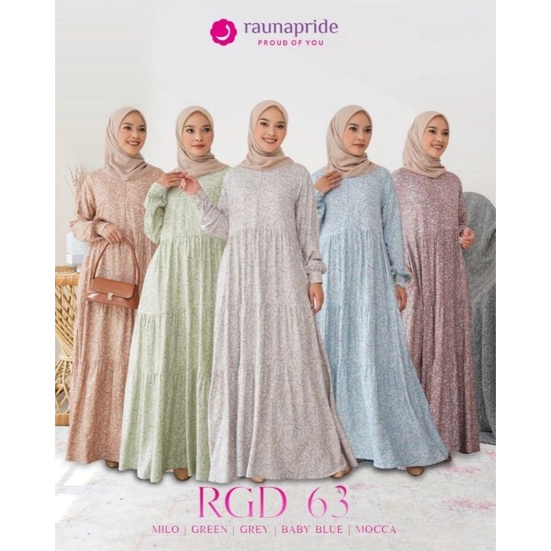 GAMIS WANITA DEWASA RAUNAPRIDE RGD 63/GAMIS RAYON KATUN/BAJU MUSLIM TERBARU/OOTD RAUNA