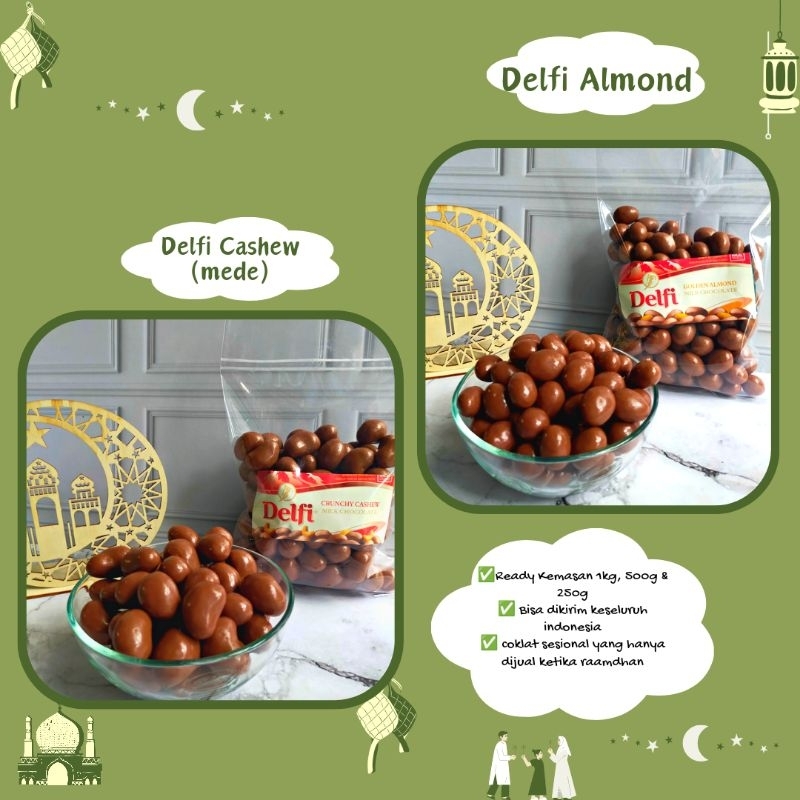 

Coklat delfi almond/ delfi mete 400gr coklat delfi kiloan Coklat Kiloan DELFI ALMOND DELFI MEDE