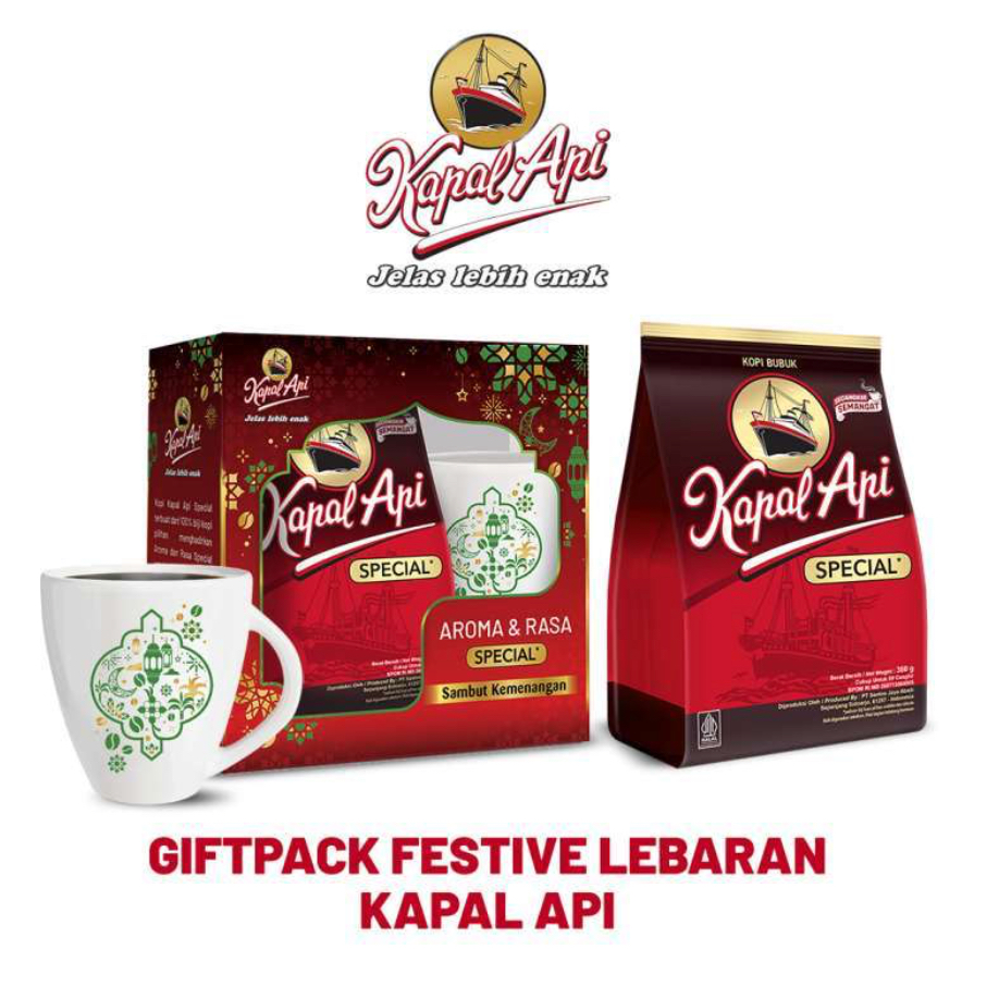 Kapal Api Special Merah 380 gr + Mug Cantik (Giftpack Festive Lebaran)