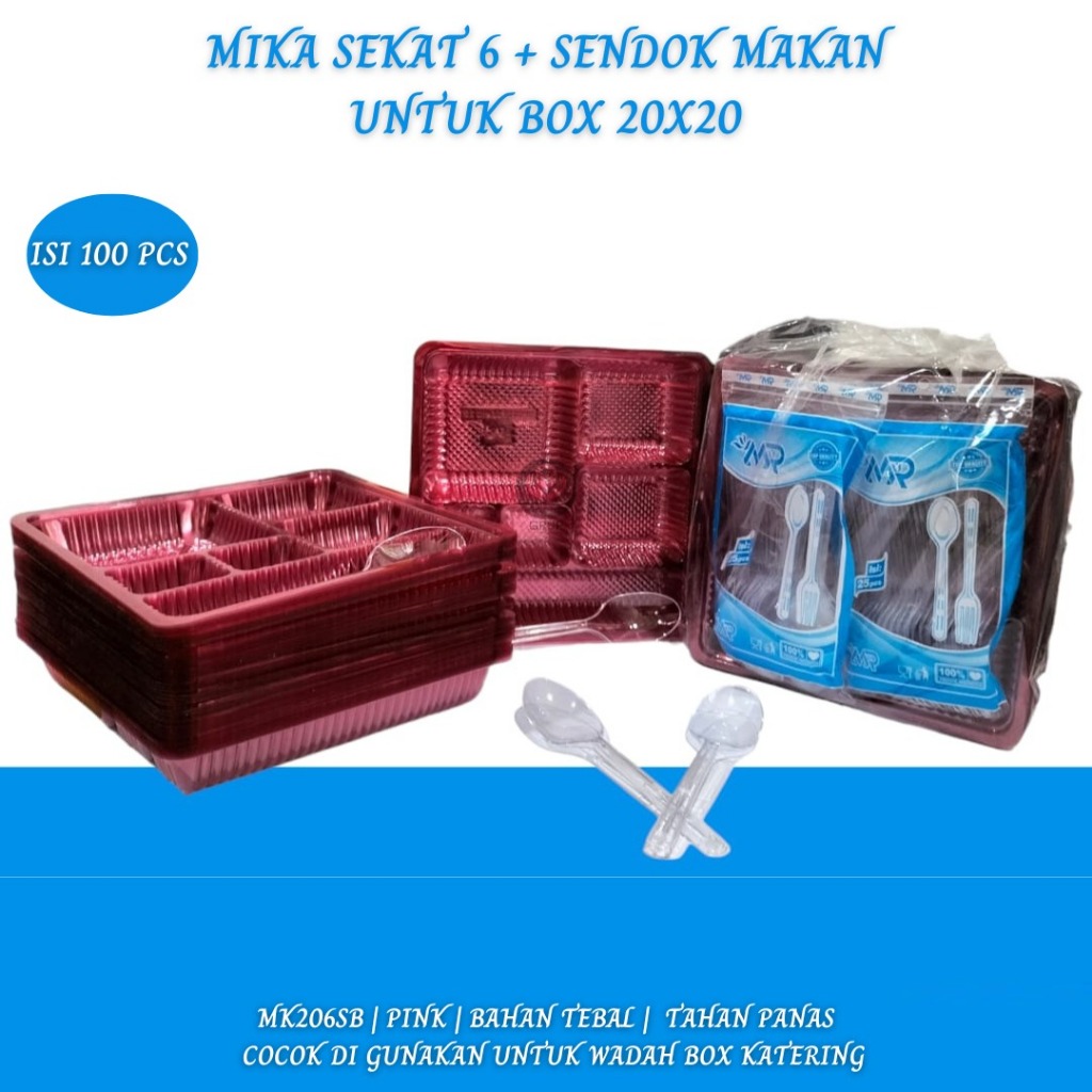 Mika Sekat 6 Mika 20X20 Alas Nasi (Isi 50 Pcs-MK206SB)