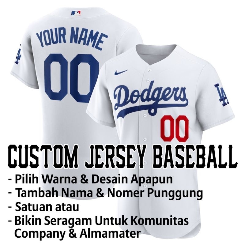 custom jersey baseball / jersey baseball couple / baju baseball custom