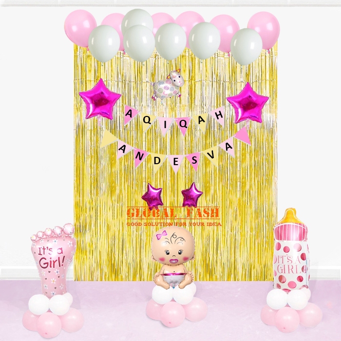 paket dekorasi balon aqiqah / set balon dekorasi tasyakuran aqiqah