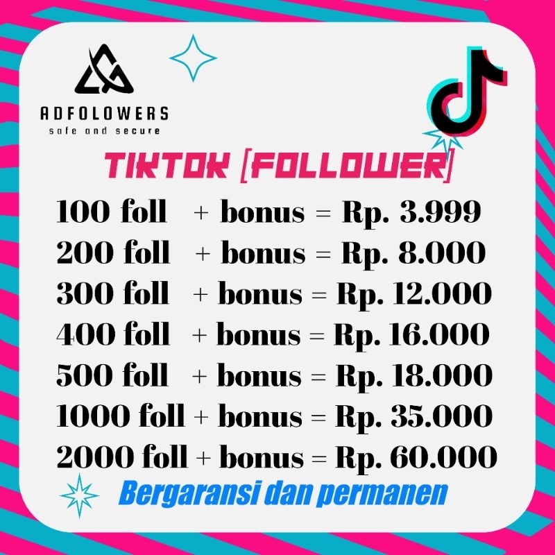 FOLLOWERS TIKTOK|FOLLOWERS TIKTOK MURAH|FOLLOWERS TIKTOK BERGARANSI