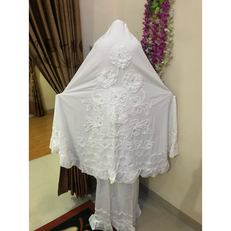 MUKENA BORDIR PUTIH DEWASA