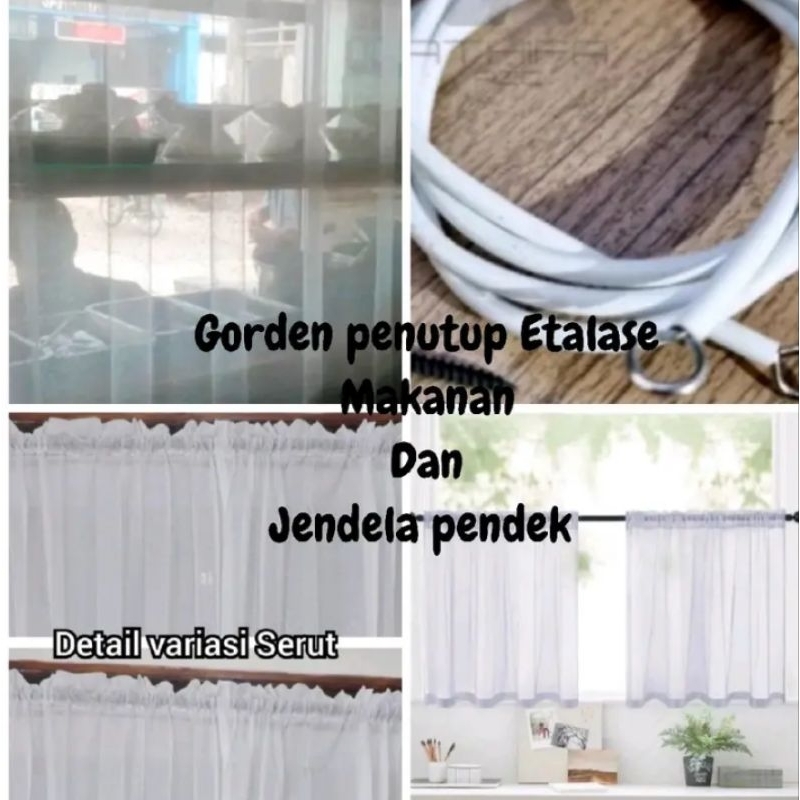 Gorden Etalase warteg putih telasparan penutup makanan warung kopi dan masakan padang horden putih p