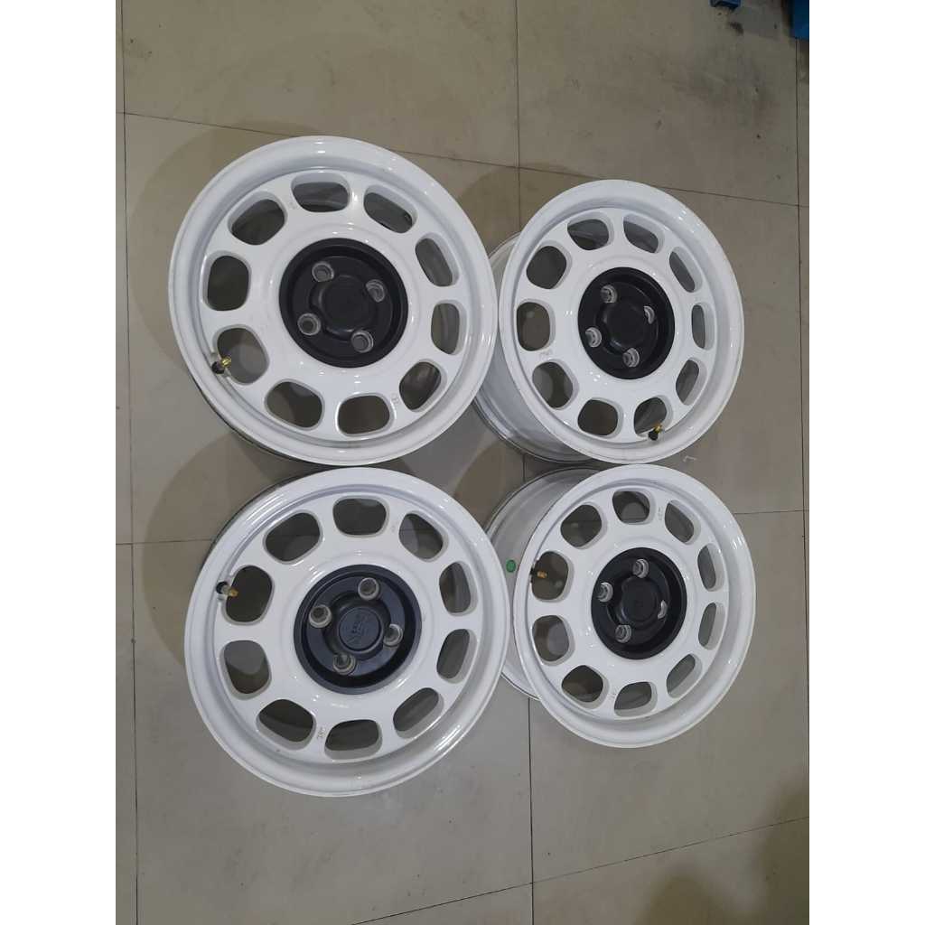 velg seken hsr ring 15 baut 4x100 lebar 6,5 rata velg lumayan mulus