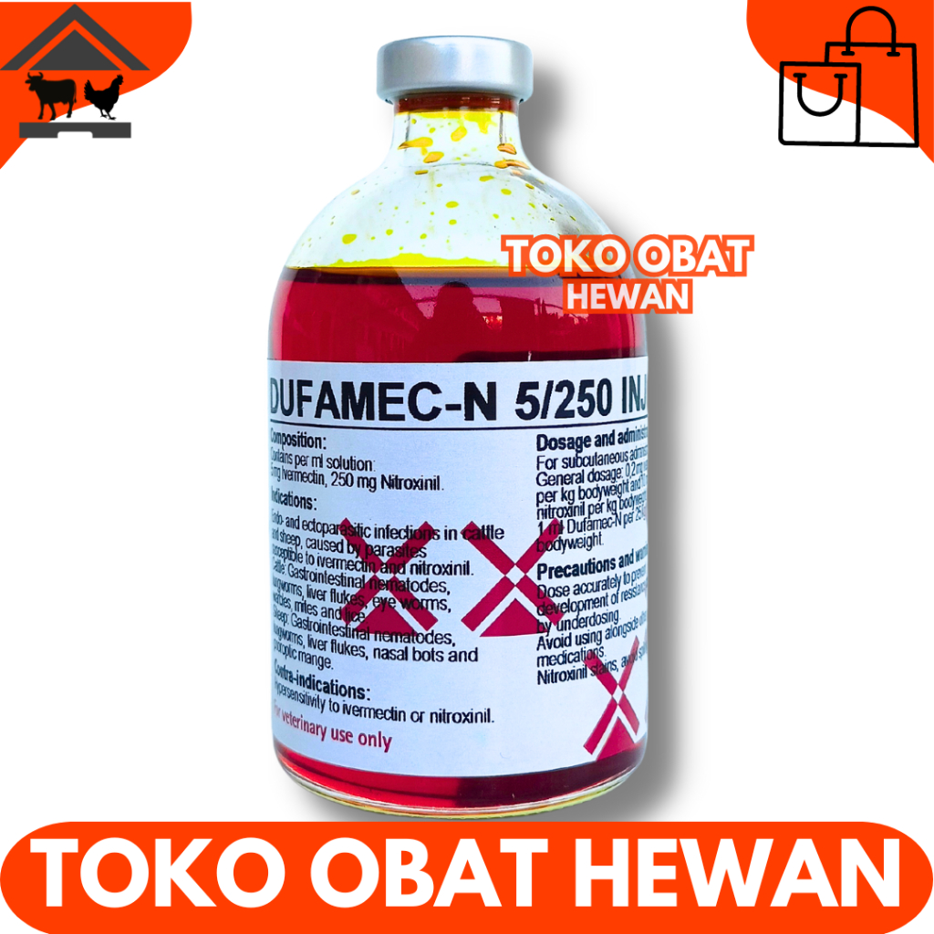 DUFAMEC N 100ML DUTCHFARM - Obat Cacing Hati Ampuh Super untuk Ternak Sapi Kambing Domba