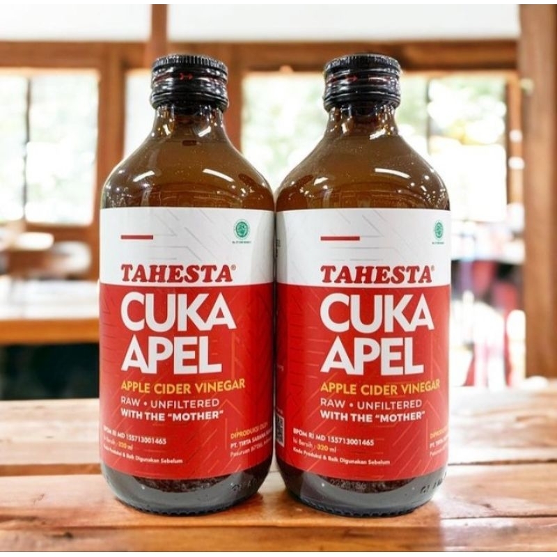 [ HALAL MUI ] Cuka Apel TAHESTA 320 ml with The MOTHER | Apel Cider Vinegar 320 ml | Cuka Apel Batu 