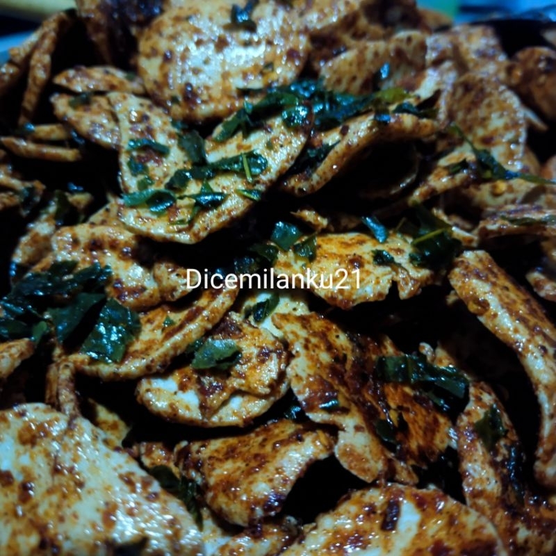 

pink keripik Basreng koin pedas daun jeruk Basreng kering keriuk isi 1.kg