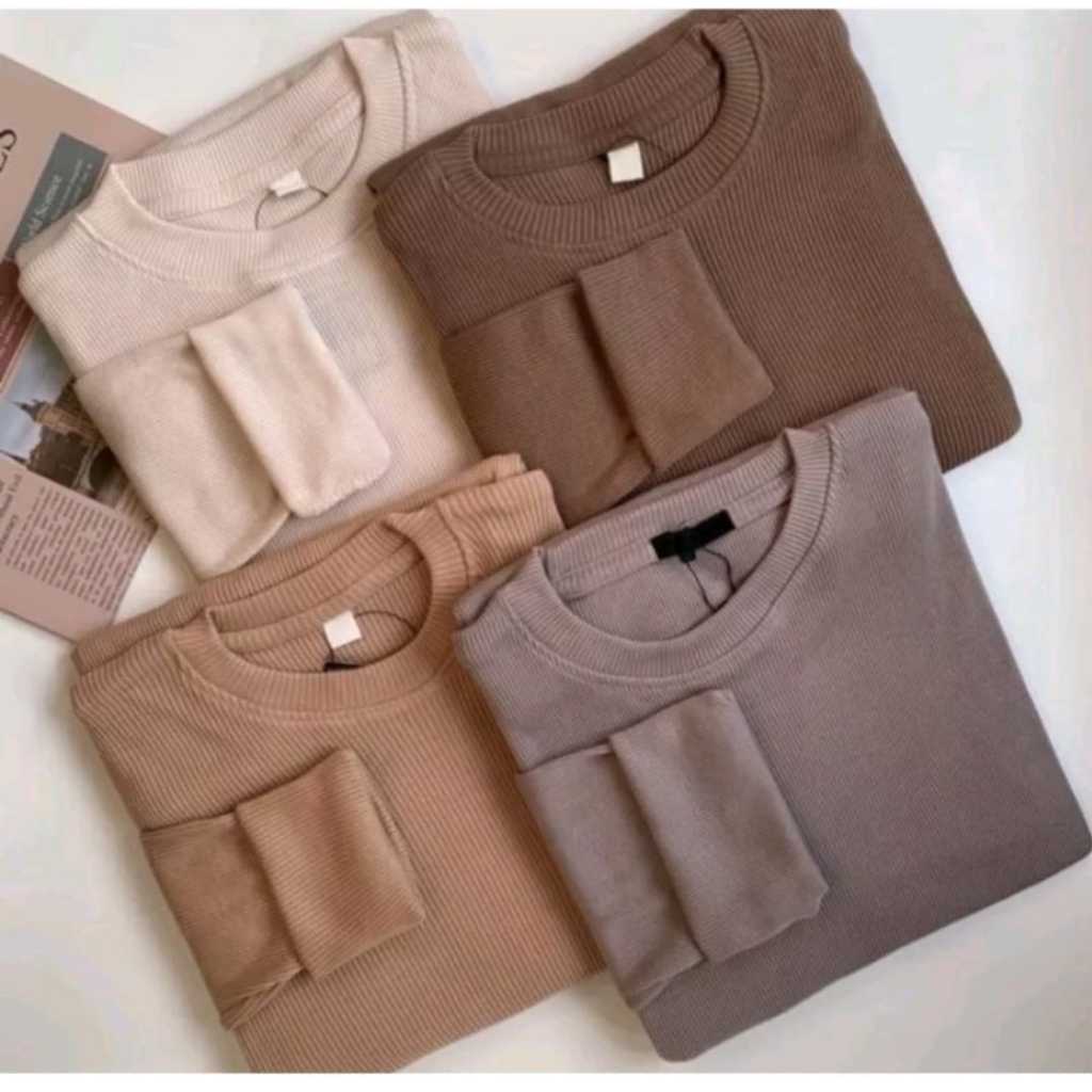 Kaos Rib Premium tebal Lengan Panjang