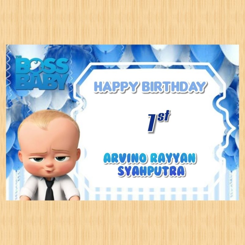 Spanduk BOSS BABY BOSS banner BOSS BABY BOSS spanduk banner ultah anak background BOSS BABY BOSS cus