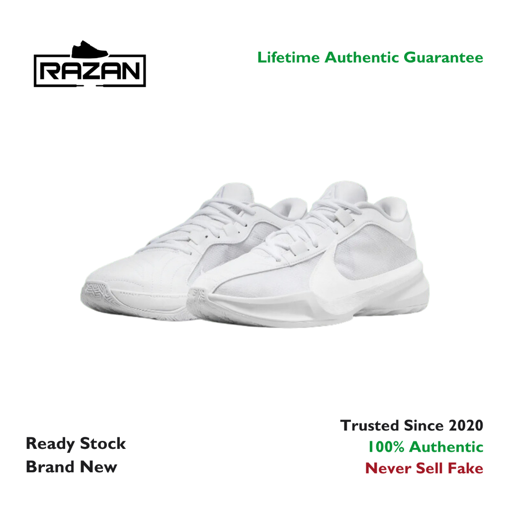 Nike Zoom Freak 5 Team Triple White 100% Authentic Original FN7036 100
