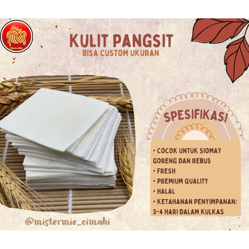 

Kulit Pangsit Premium (Kuah atau Rebus) 1 Kg