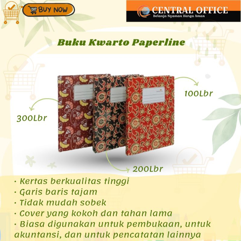 

Buku Kwarto Hardcover Paperline 300Lbr/200Lbr/100Lbr