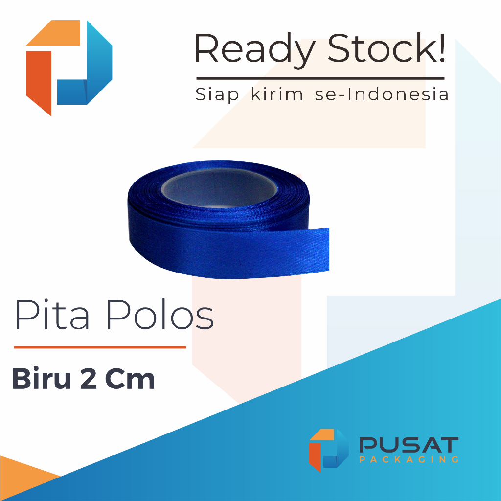 

Pita Satin Biru Polos 2 cm