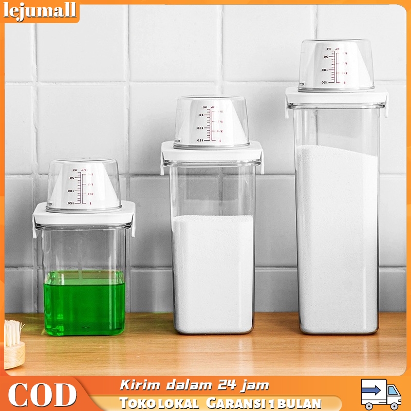 Tempat Detergen BubukBotol Sabun Cair Botol Detergen Cair LaundryToples Kedap Udara Wadah Serbaguna