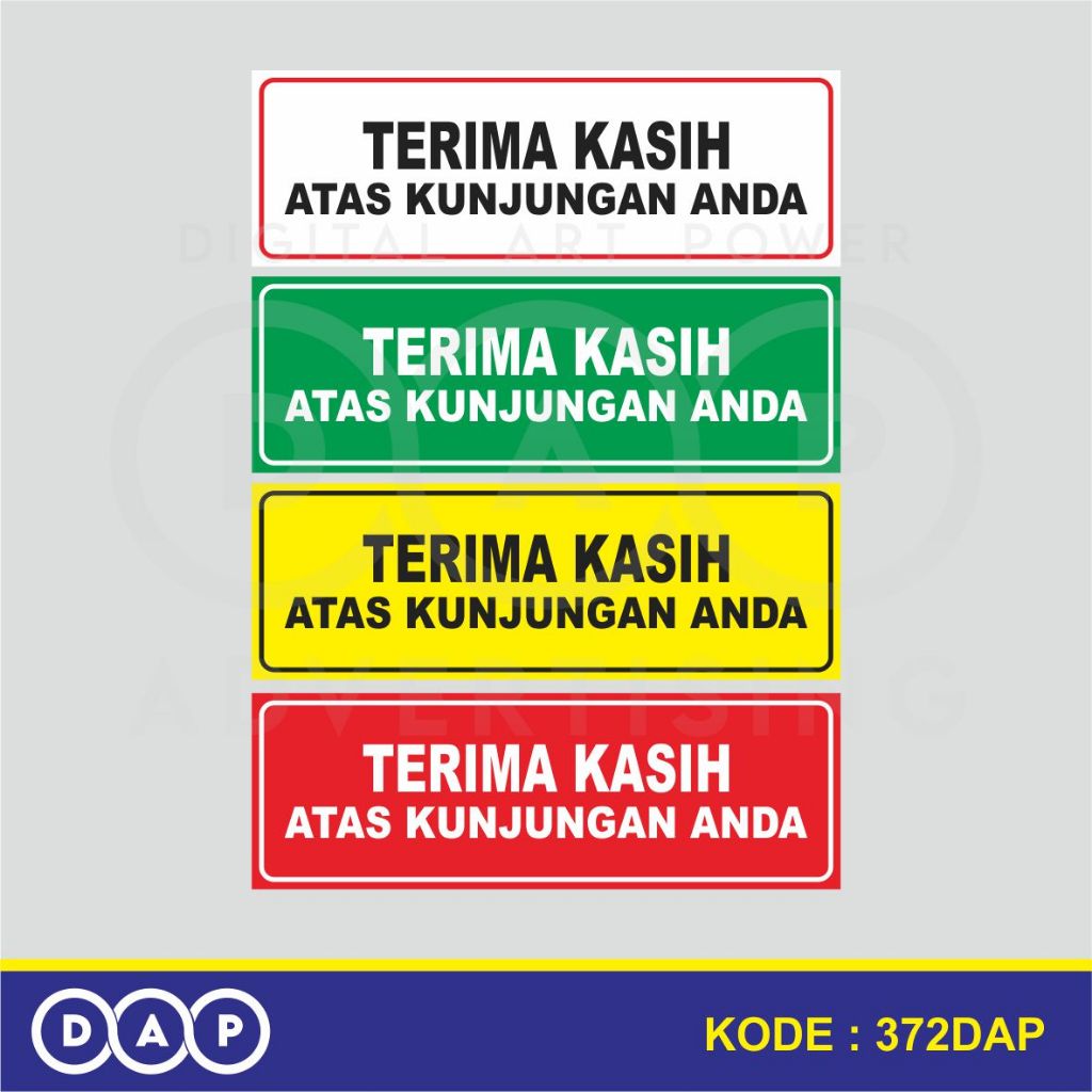 

372 - STIKER TERIMA KASIH ATAS KUNJUNGAN ANDA - 30 X 10 CM - VYNIL - TERBAIK