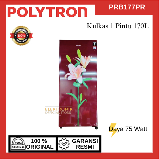 POLYTRON KULKAS 1 PINTU PRB-177PR 170L/PRB-177PR/PRB 177PR/POLYTRON KULKAS/KULKAS POLYTRON/POLYTRON 