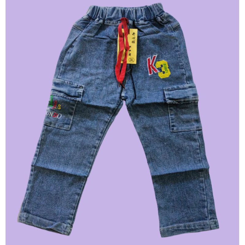 celana jeans cargo anak laki laki