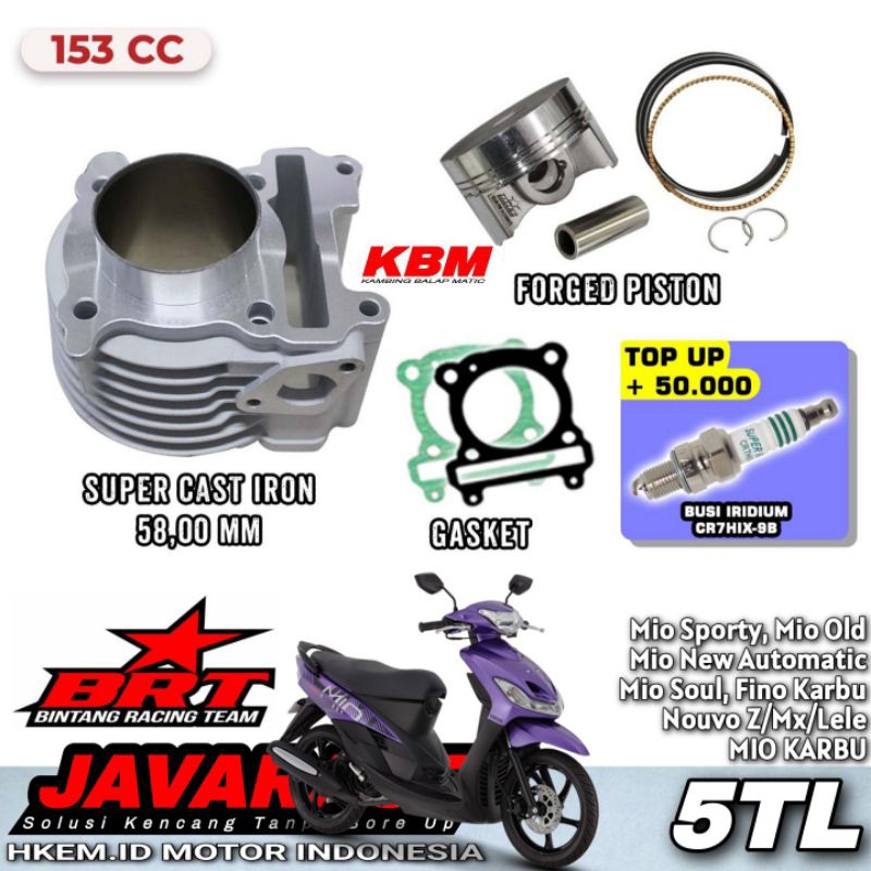 Blok Seher 58 mm Boring Mio Sporty Smile Karbu Sporty 5TL 58.00 mm Nouvo MX Z Lele Soul Fino Karbu