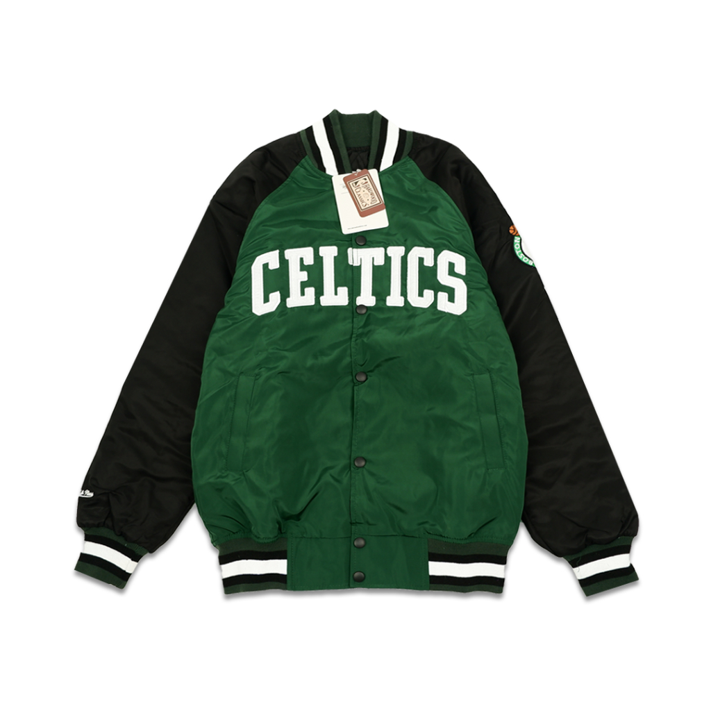 VARSITY CELTICS BLACK GREEN JACKET NBA TEAM PREMIUM ORIGINAL 1:1 NBA NFL MLB HEAVY WEIGHT