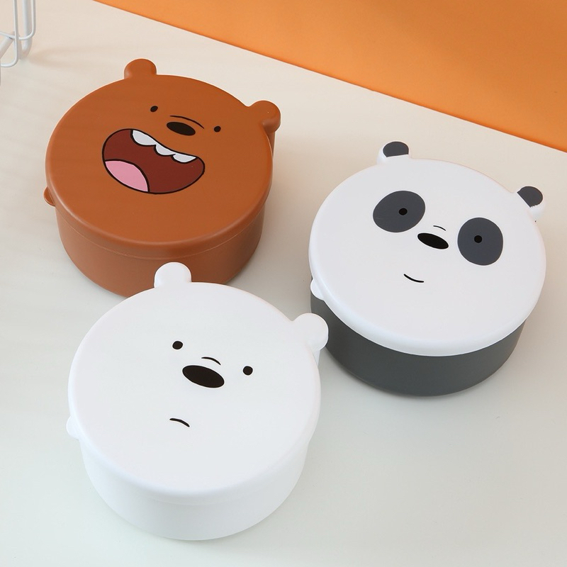 Miniso We bare bears collection 1 set bento box isi 4pcs / kotak makan anak lucu / kado anak / kotak