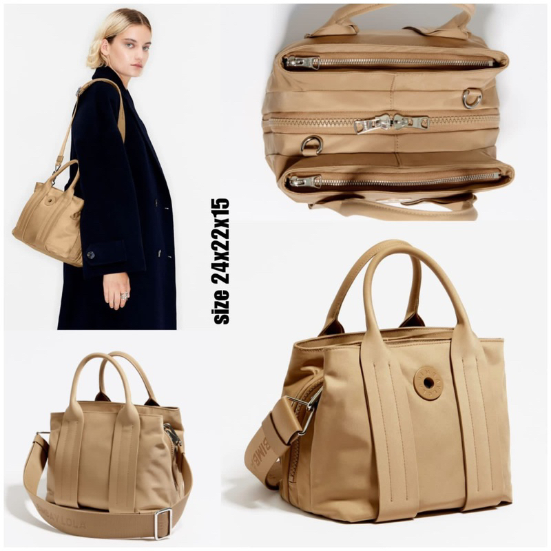 Bimba medium biscuit/tan tote bag