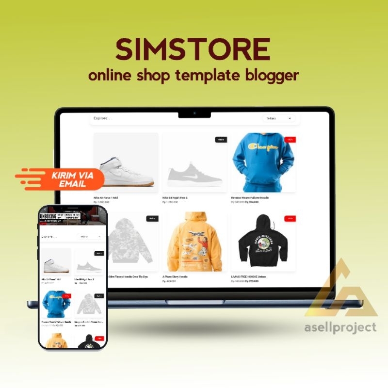 Simstore Template Blogger Online Shop Premium