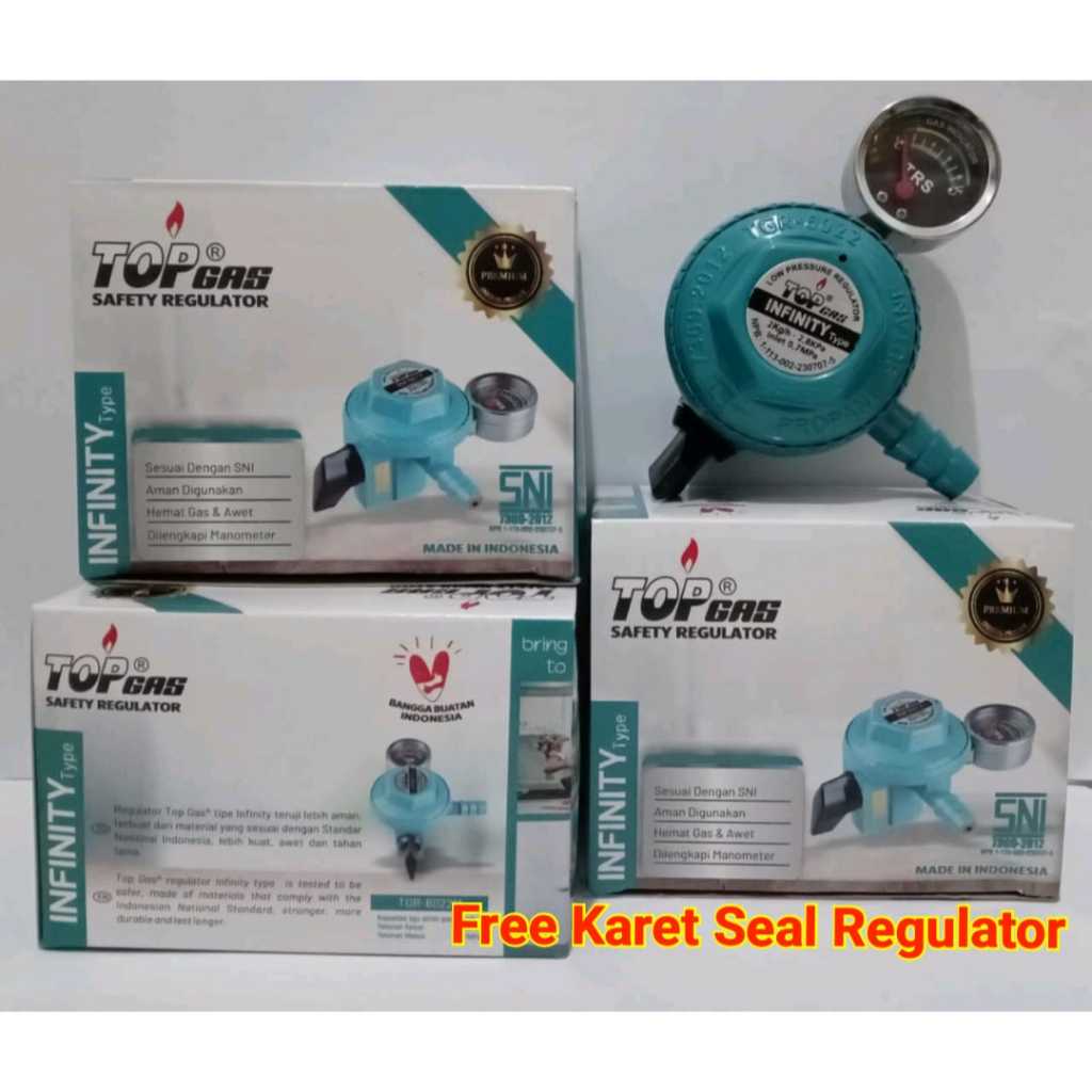 GROSIR Regulator Kompor Gas LPG Top Gas Infinity Meter Tekanan Rendah Regulator Plus Meter Regulator