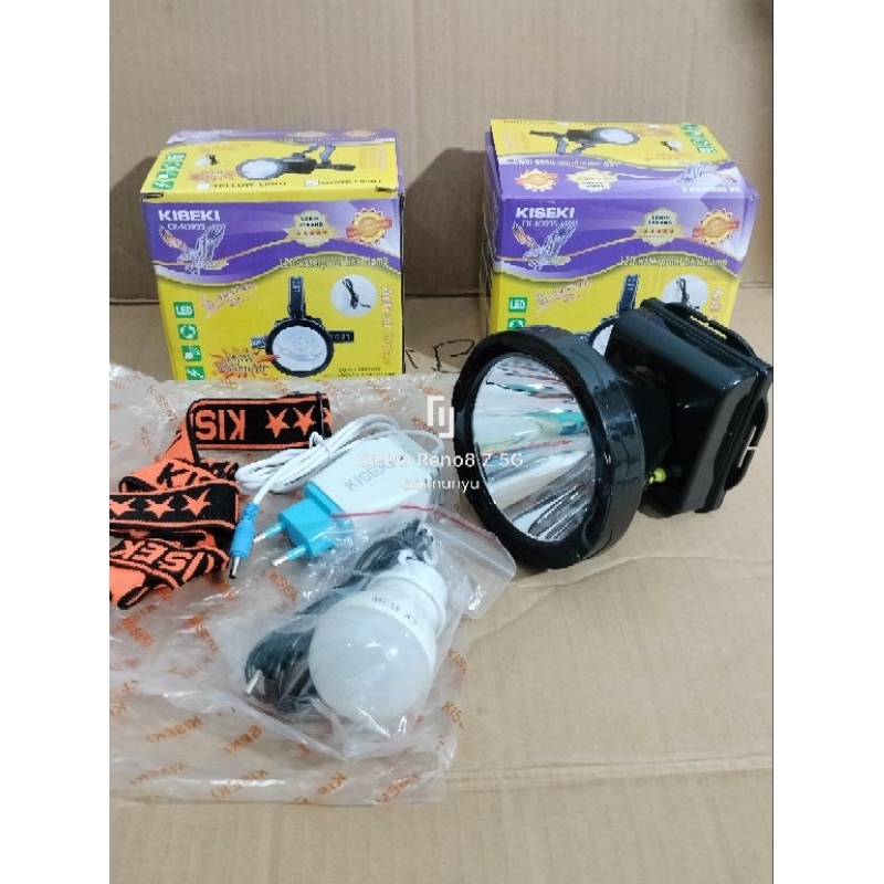 senter kepala kiseki New model 150 Watt CK-N393S LED waterproof head lamp super terang baterai 9600 
