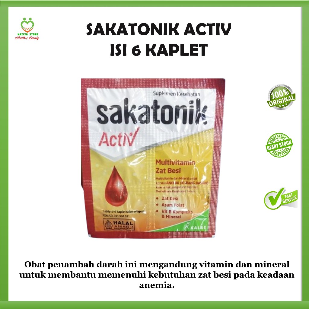 SAKATONIK ACTIV LIVER 1 strip isi 6 kaplet Suplemen Penambah Darah Anemia