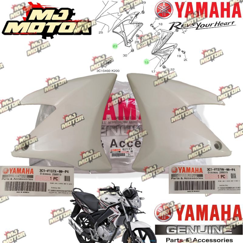COVER TEBENG SAYAP TANGKI KANAN KIRI VIXION OLD PUTIH ORIGINAL YAMAHA