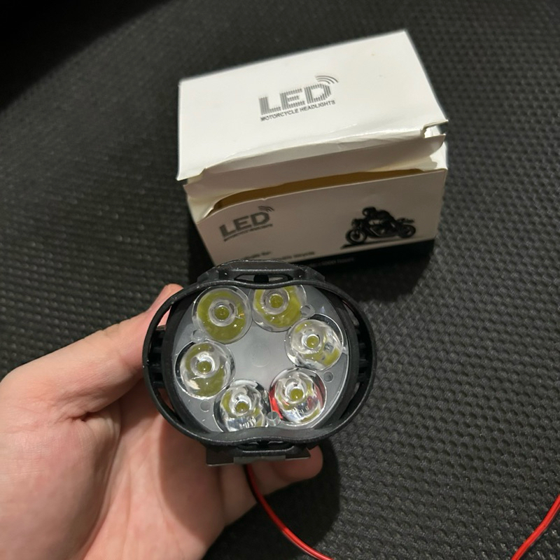 Lampu Tembak Bulat Sorot Motor Led 6 Mata Cree Di Spion