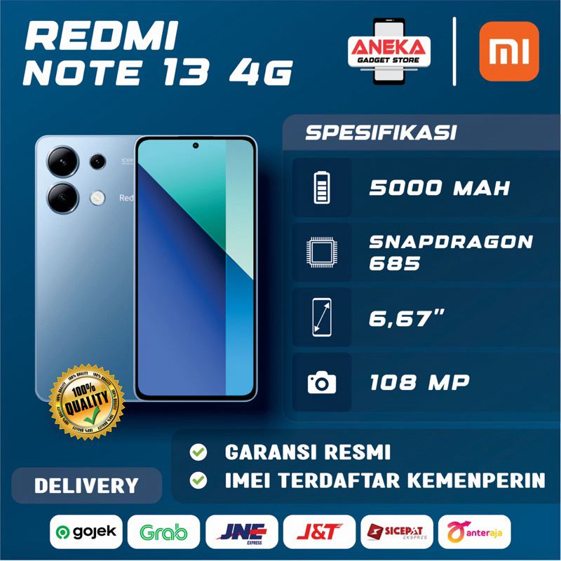 Redmi Note 13 4G 8GB/256GB Garansi Resmi Xiaomi Indonesia