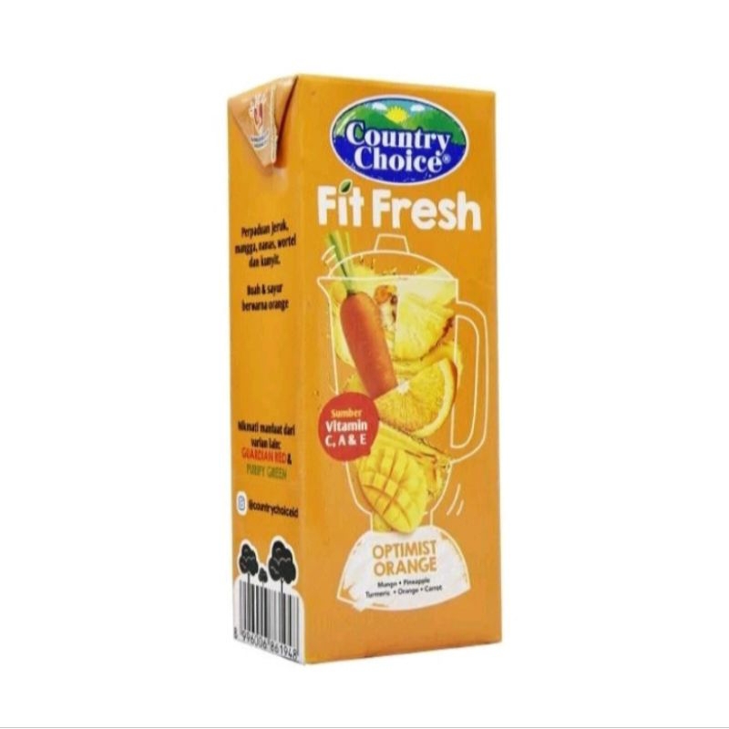 

Country Choice Fit Fresh Optimist Orange 250ml 1 Dus Isi 24 Pack Minuman Jus Kemasan Siap Minum