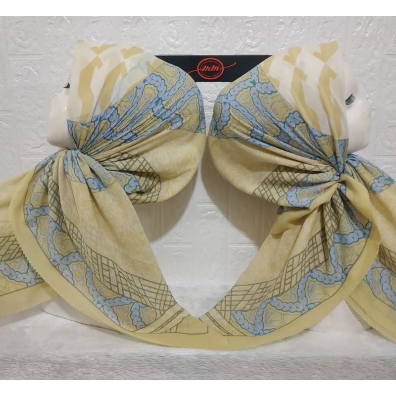 segi empat motif voal premium warna kuning