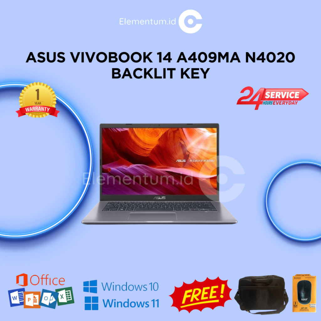 Laptop Asus Vivobook 14 A409MA N4020 - 8GB 1TB - WIN10 - Backlit Key