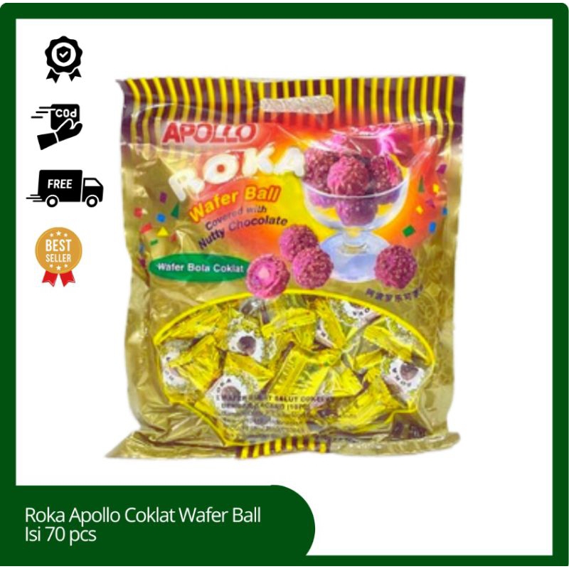 

ROKA APOLLO COKLAT WAFER BALL ISI 70 PCS